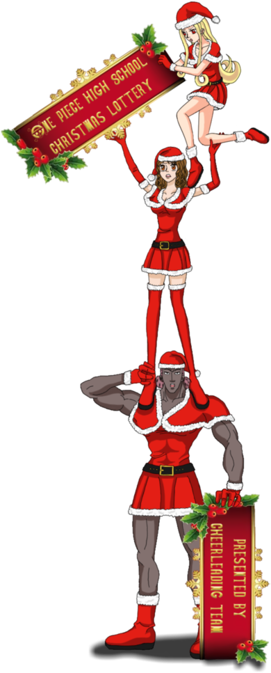 Christmas Cheerleader Pyramid Formation