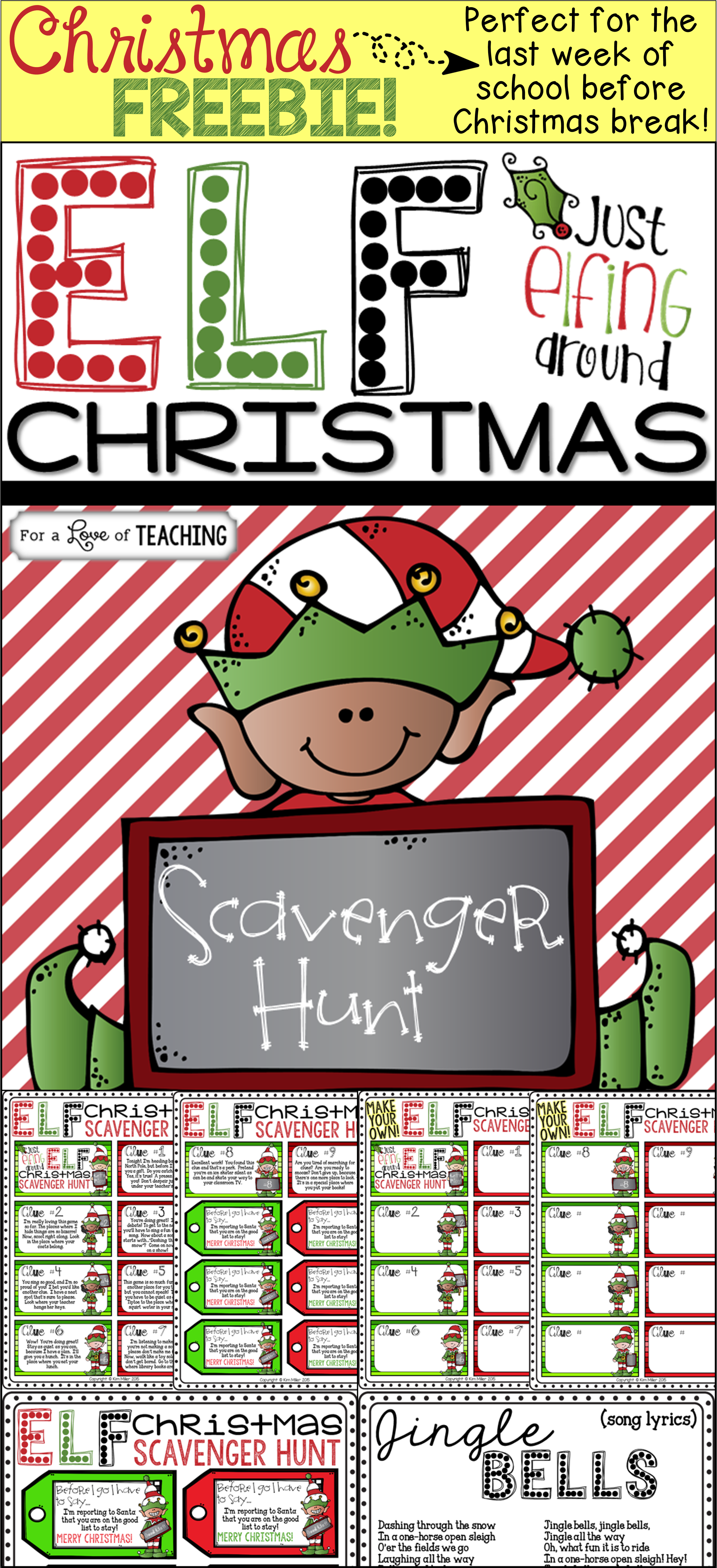 Christmas Classroom Scavenger Hunt Freebie