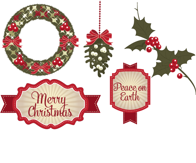 Christmas Decorative Elements Set