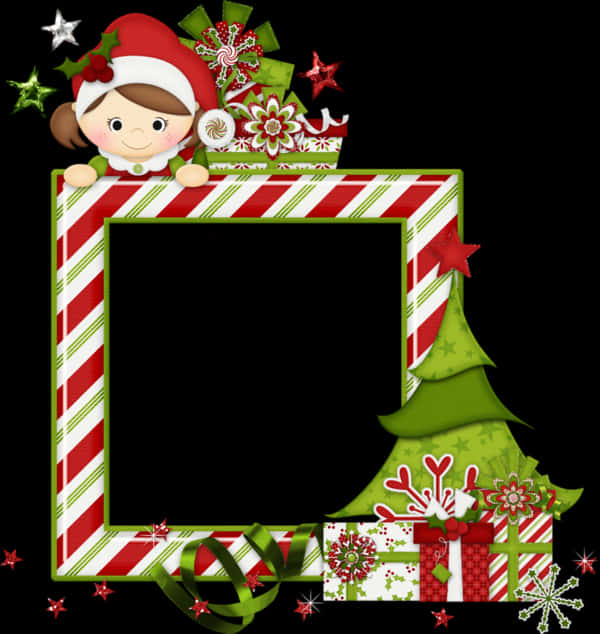 Christmas Elf Photo Frame Border