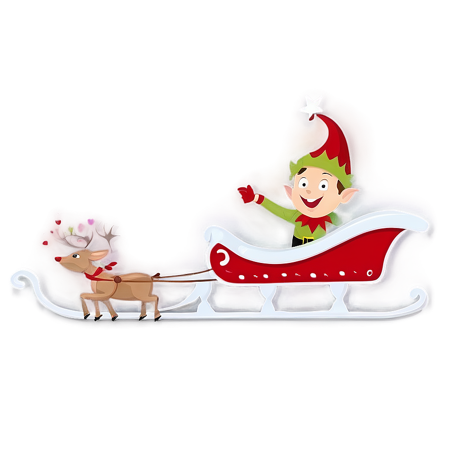 Christmas Elf With Sleigh Png 06252024