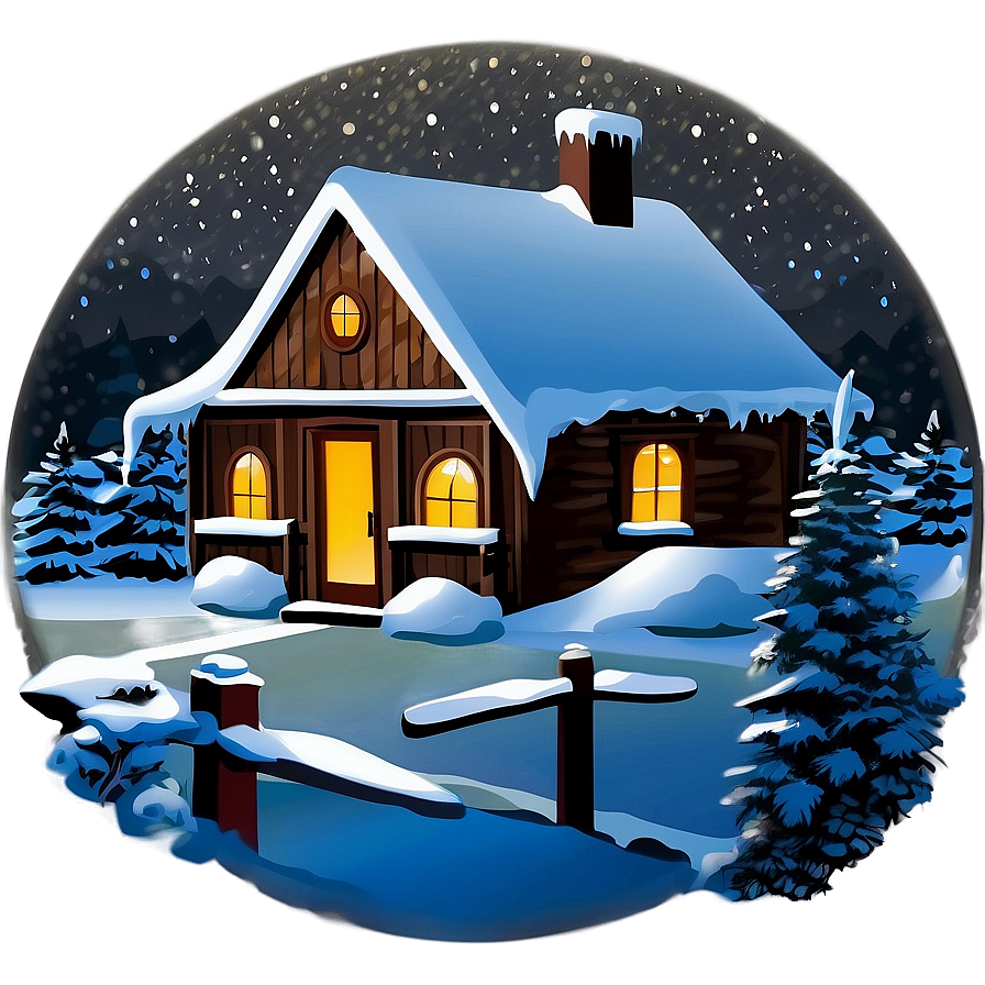 Christmas Eve Snowy Scene Png Xwi22