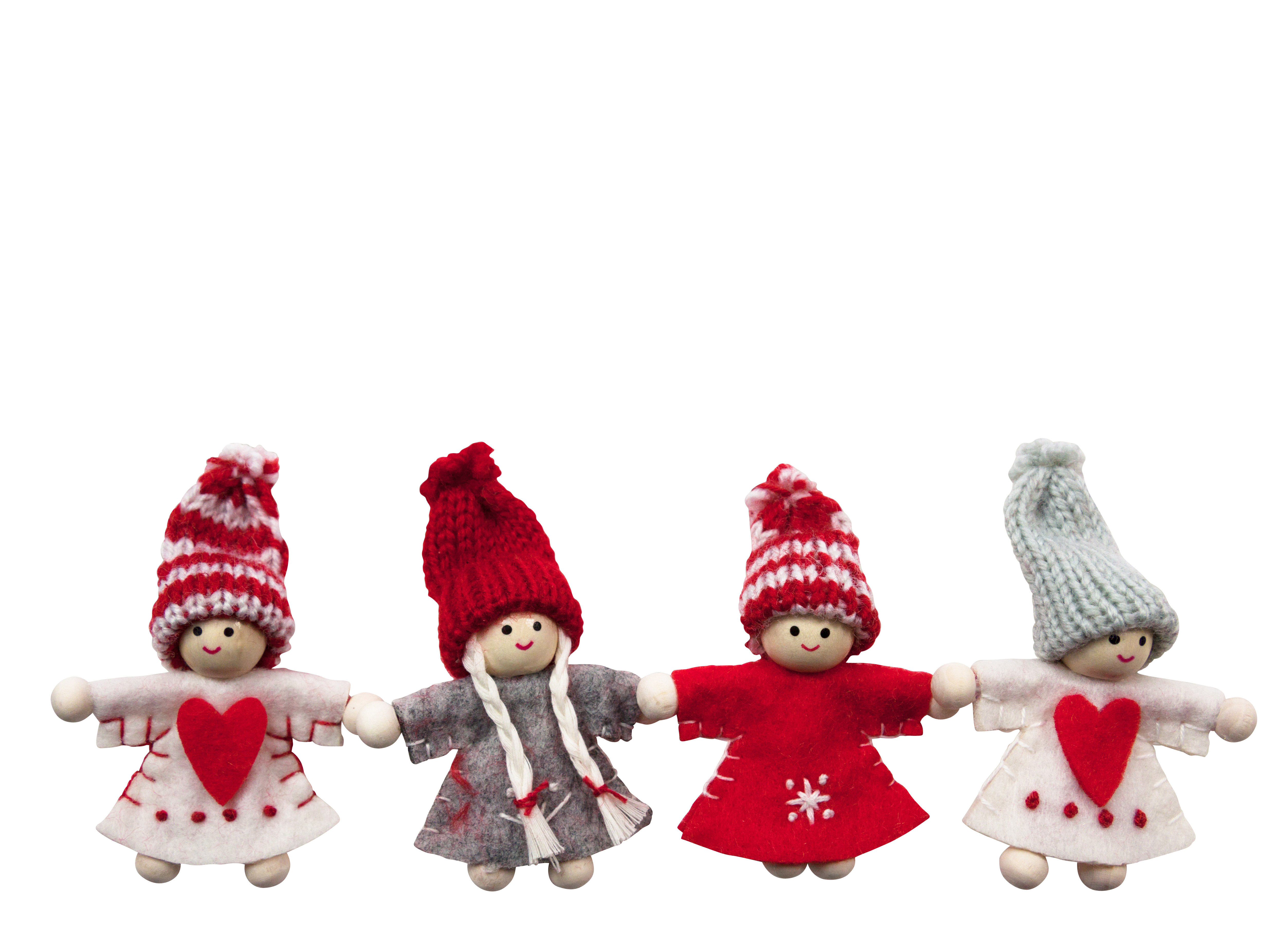 Christmas Fabric Dolls Lineup