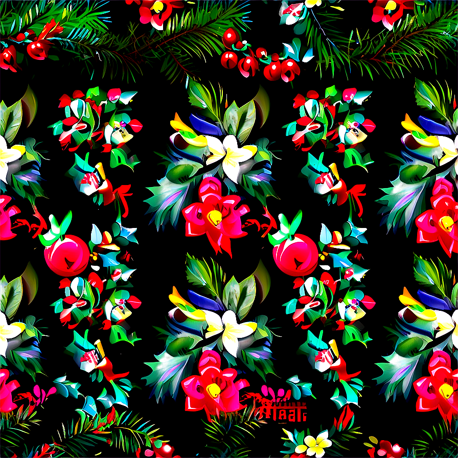 Christmas Floral Pattern Png 38