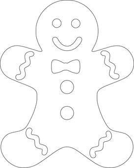 Christmas Gingerbread Man Outline