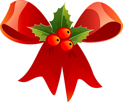 Christmas Holly Bow Graphic