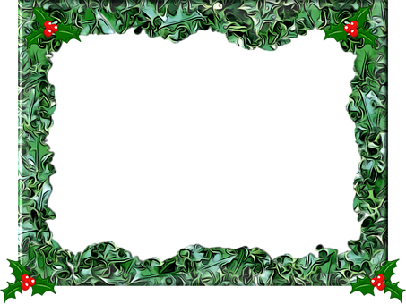 Christmas Holly Frame Template