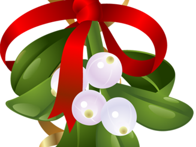 Christmas Mistletoe Red Ribbon