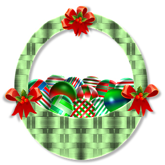 Christmas Ornament Basket Graphic