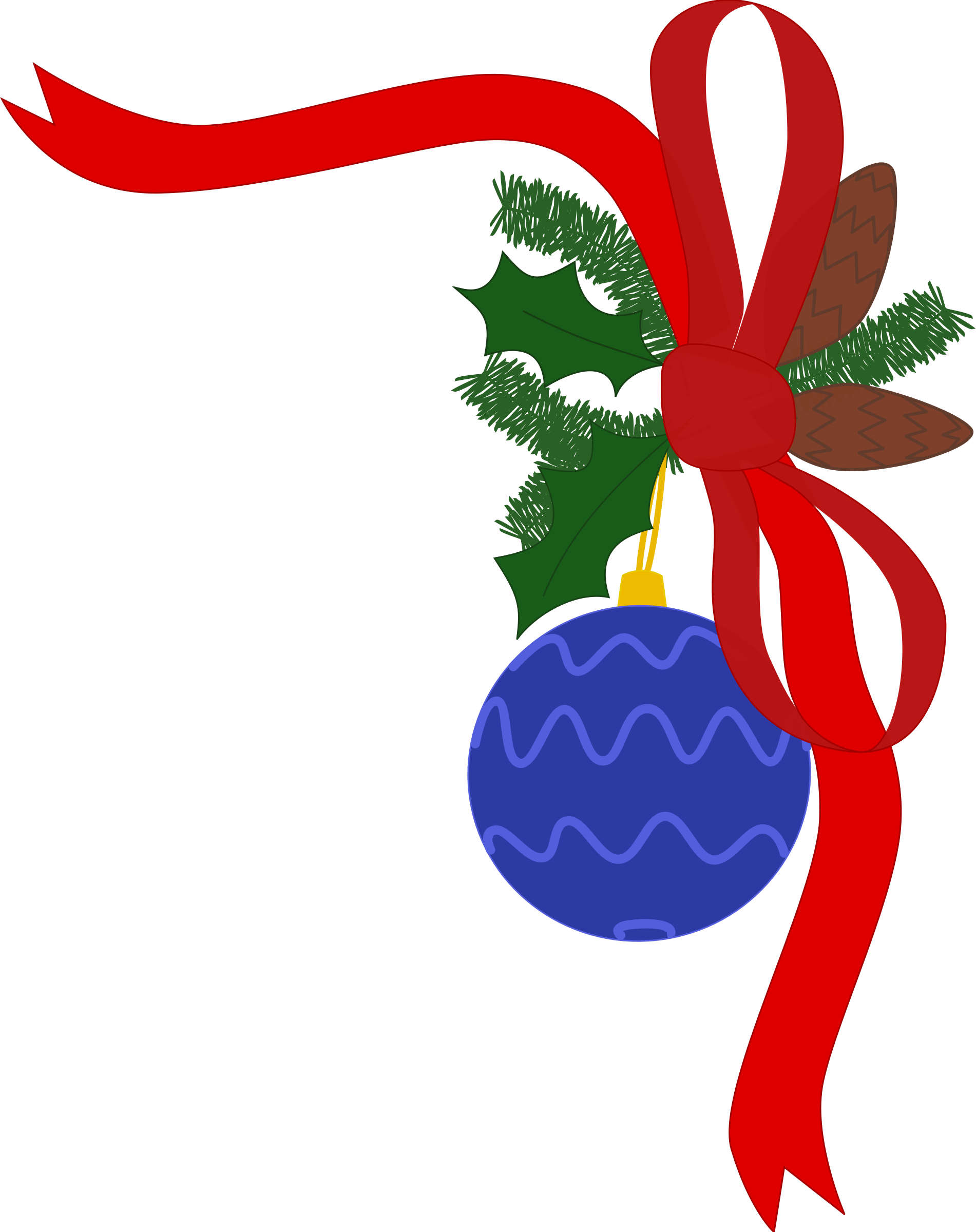 Christmas Ornamentand Holly Graphic