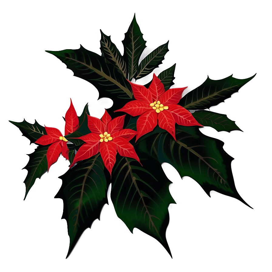 Christmas Poinsettia Silhouette Png Arx