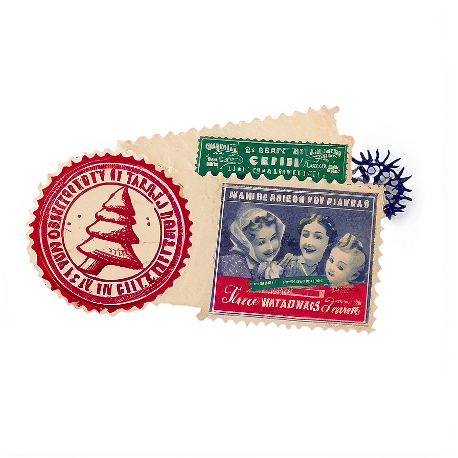 Christmas Postcard Stamp Png 36