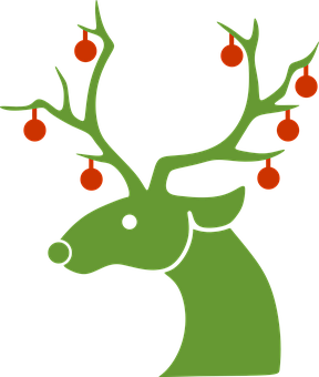 Christmas Reindeer Silhouettewith Ornaments