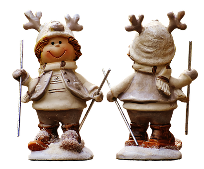 Christmas Skiing Figurines