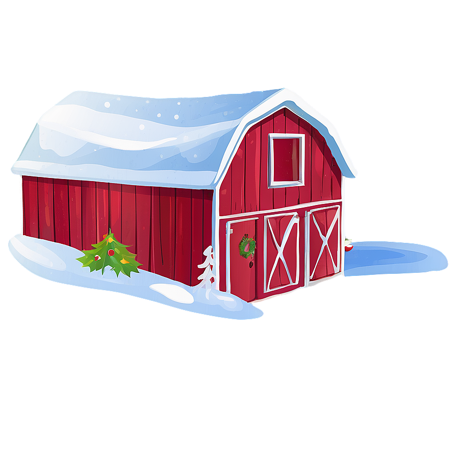 Christmas Snow Barn Png Vuy