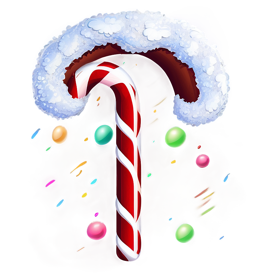 Christmas Snow Candy Cane Png Hlq