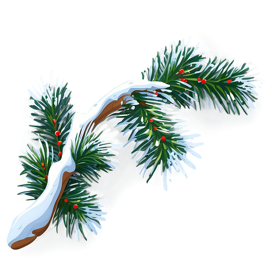 Christmas Snow Fir Branch Png 06252024