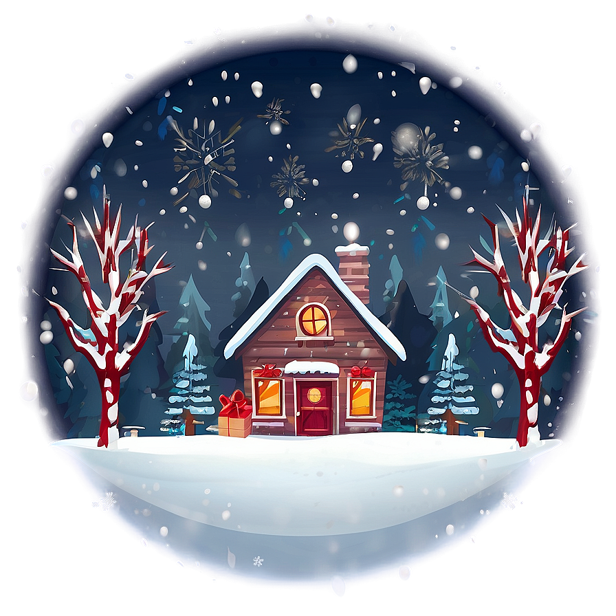 Christmas Snow Scene Png Anp