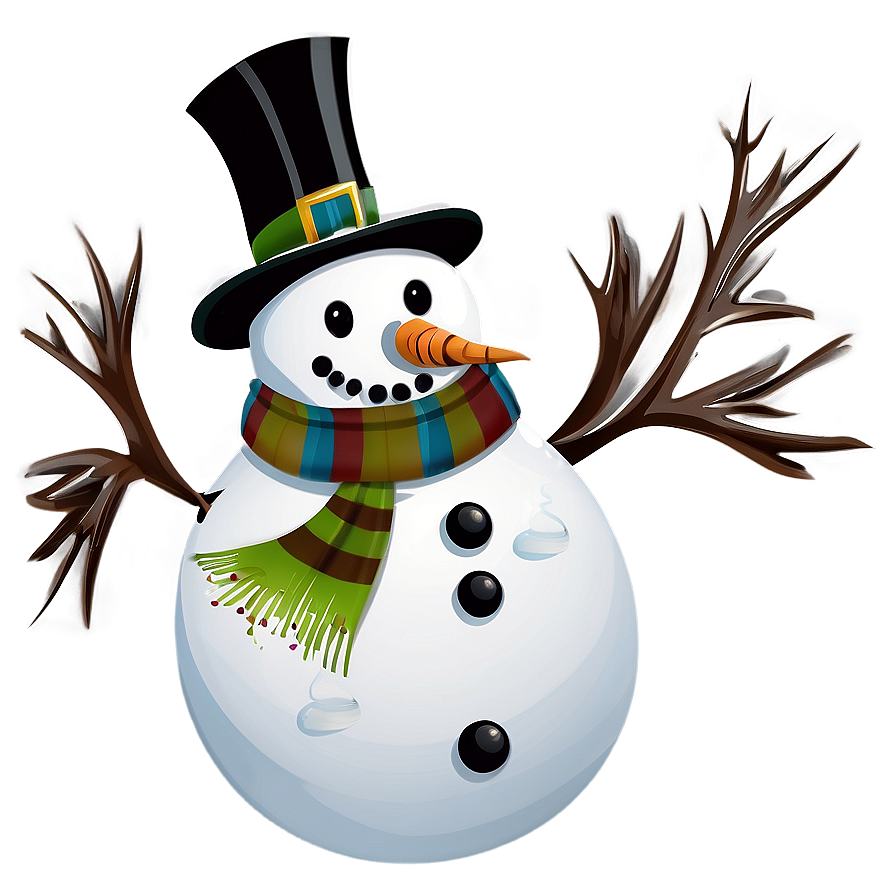 Christmas Snowman Illustration Png 31