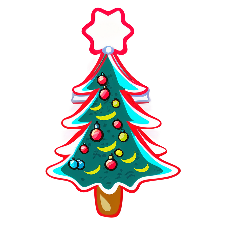 Christmas Tree Outline With Ornaments Png Erb6