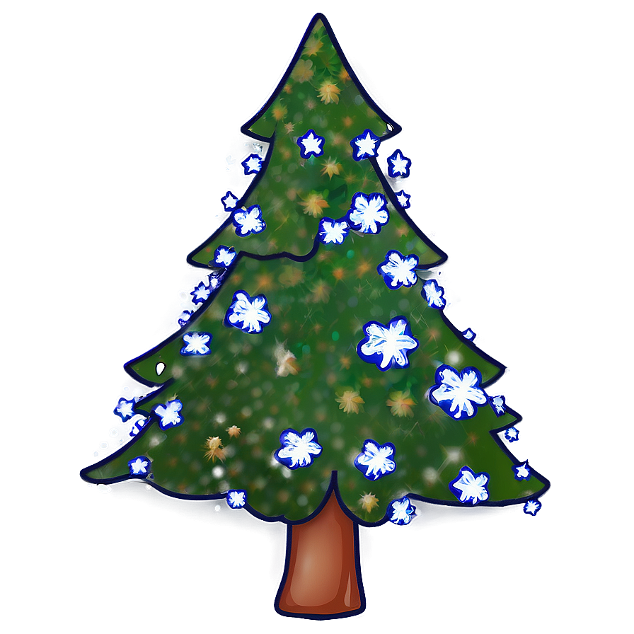 Christmas Tree Outline With Snowflakes Png 06132024