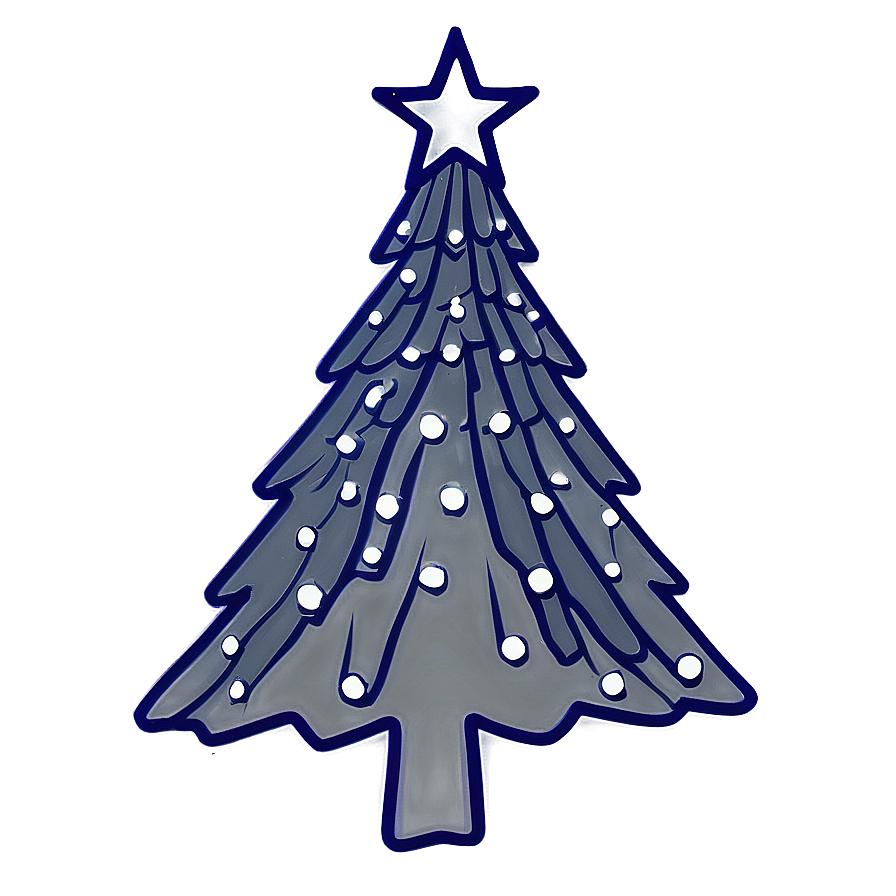 Christmas Tree Outline With Stars Png Nvc