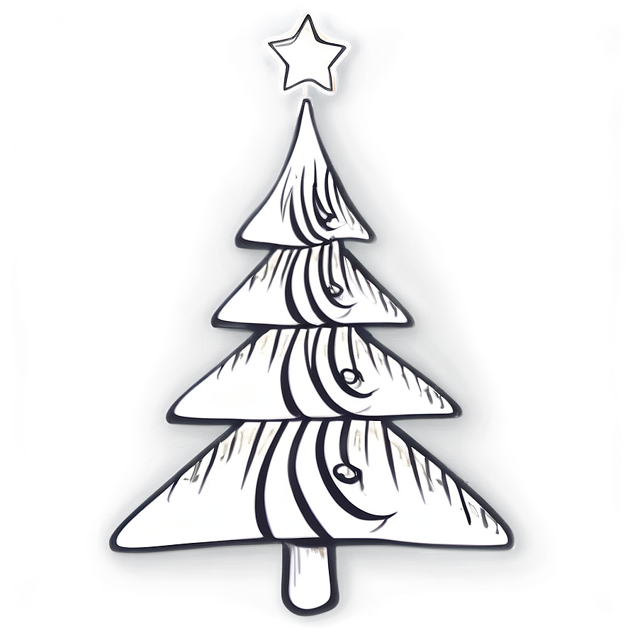 Christmas Tree Sketch Png 44