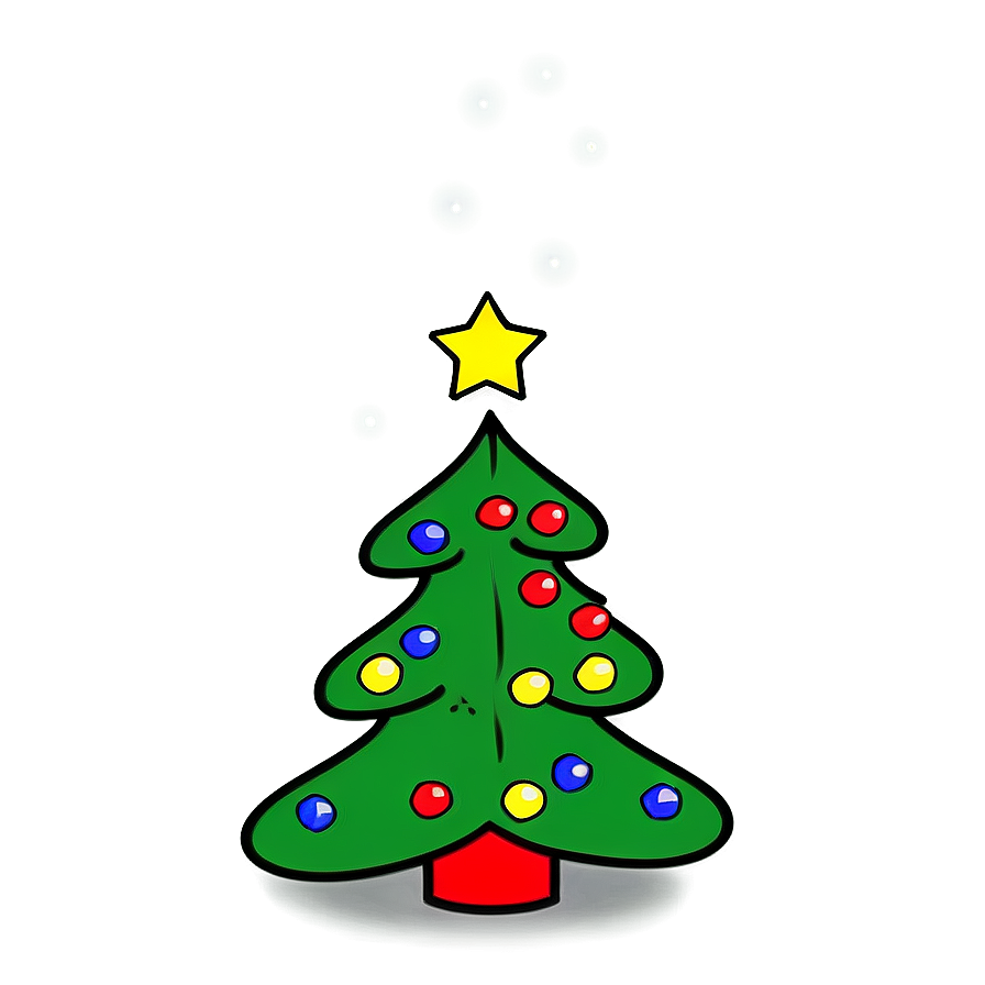 Christmas Tree With Lights Outline Png 06132024