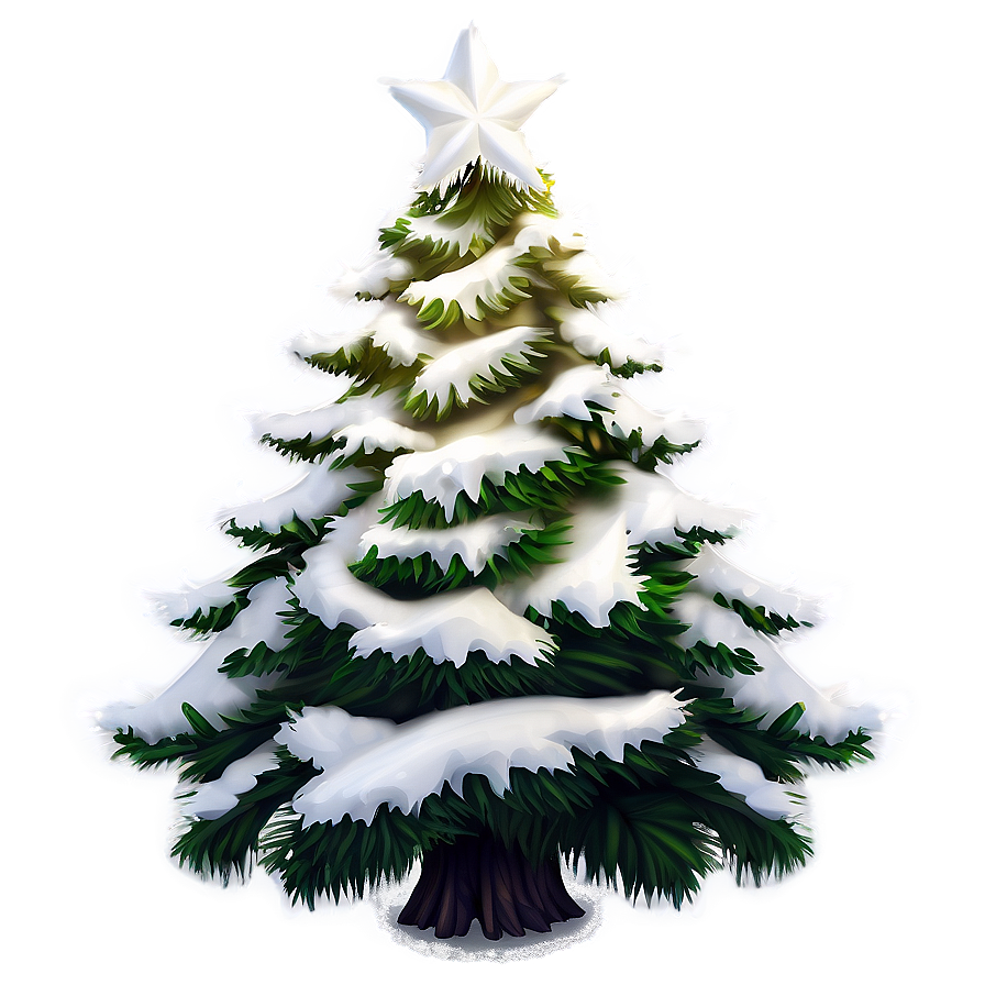 Christmas Tree With Snow Png 04292024