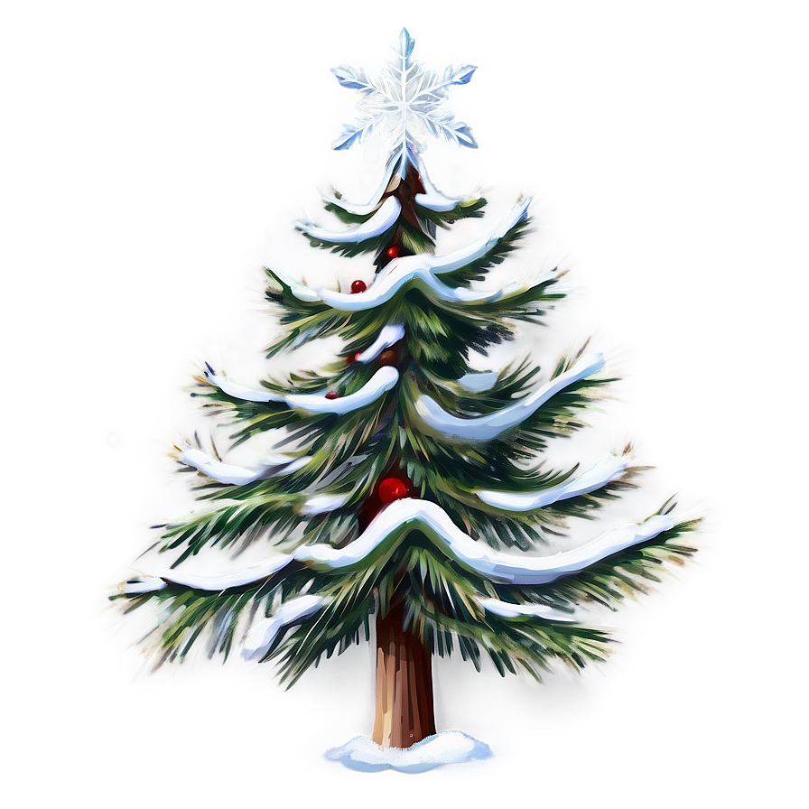 Christmas Tree With Snow Png 52