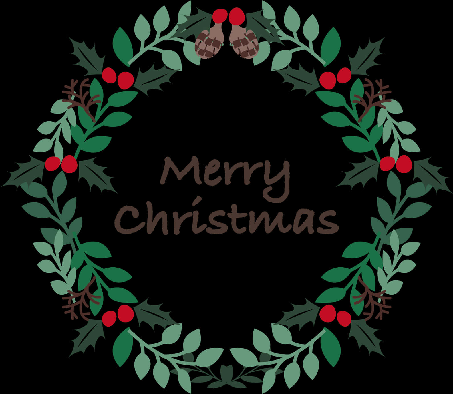 Christmas Wreath Greeting Graphic