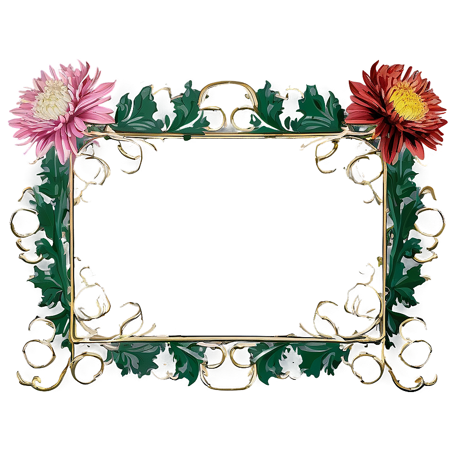 Chrysanthemum Floral Frame Png Fna