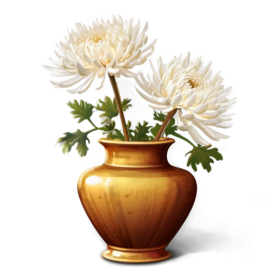 Chrysanthemums In Vase Png Naw66