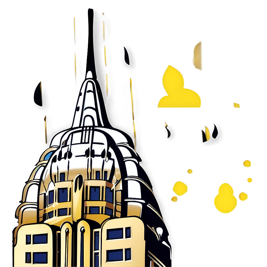 Chrysler Building Gold Leaf Accent Png 58