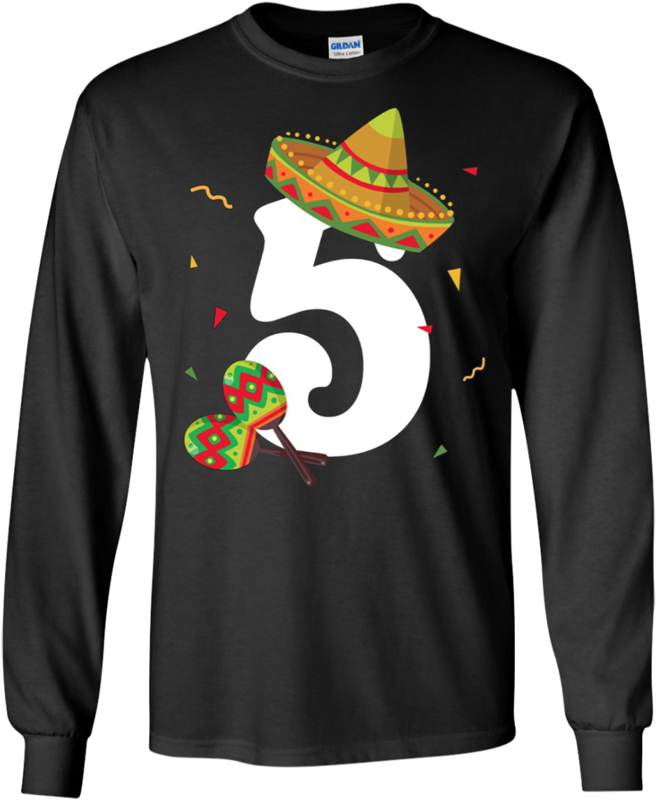 Cincode Mayo Themed Number5 Long Sleeve Shirt