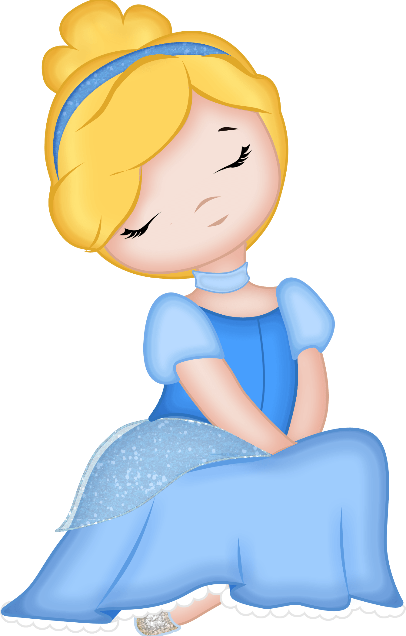 Cinderella Animated Character Sitting