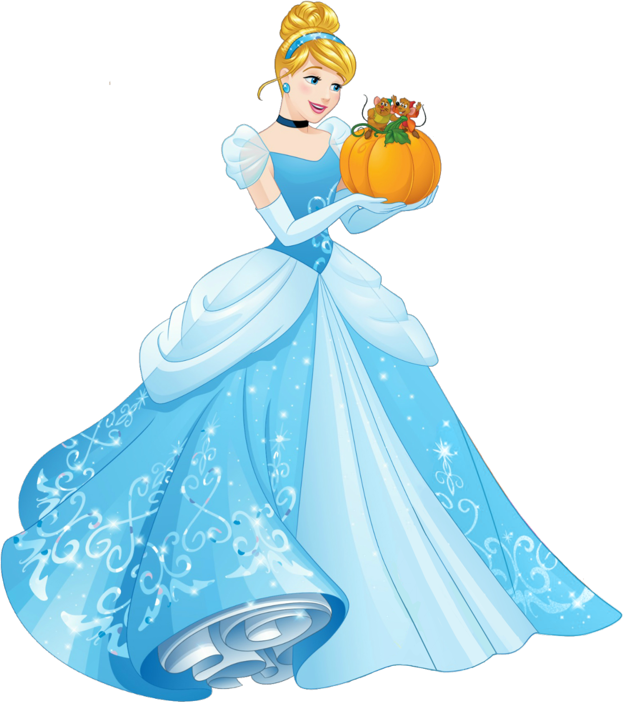 Cinderella Holding Pumpkin Fall Theme.png