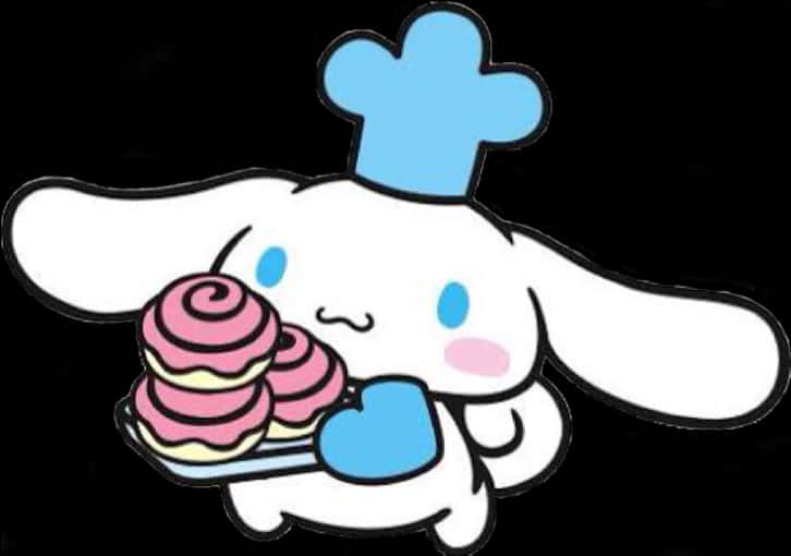 Cinnamoroll Chef With Pink Macarons