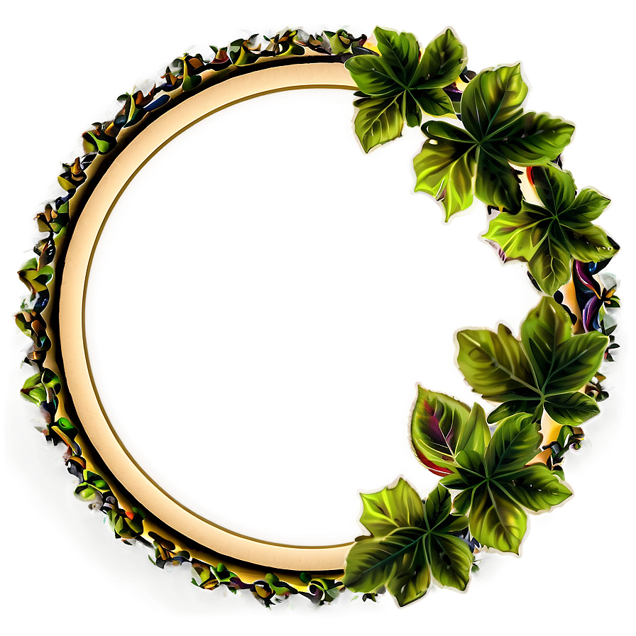 Circle Frame With Leaves Png Jxo58