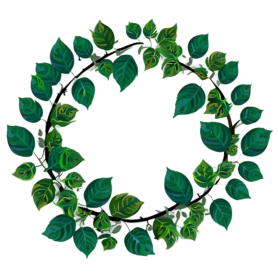 Circle Frame With Leaves Png Vbb