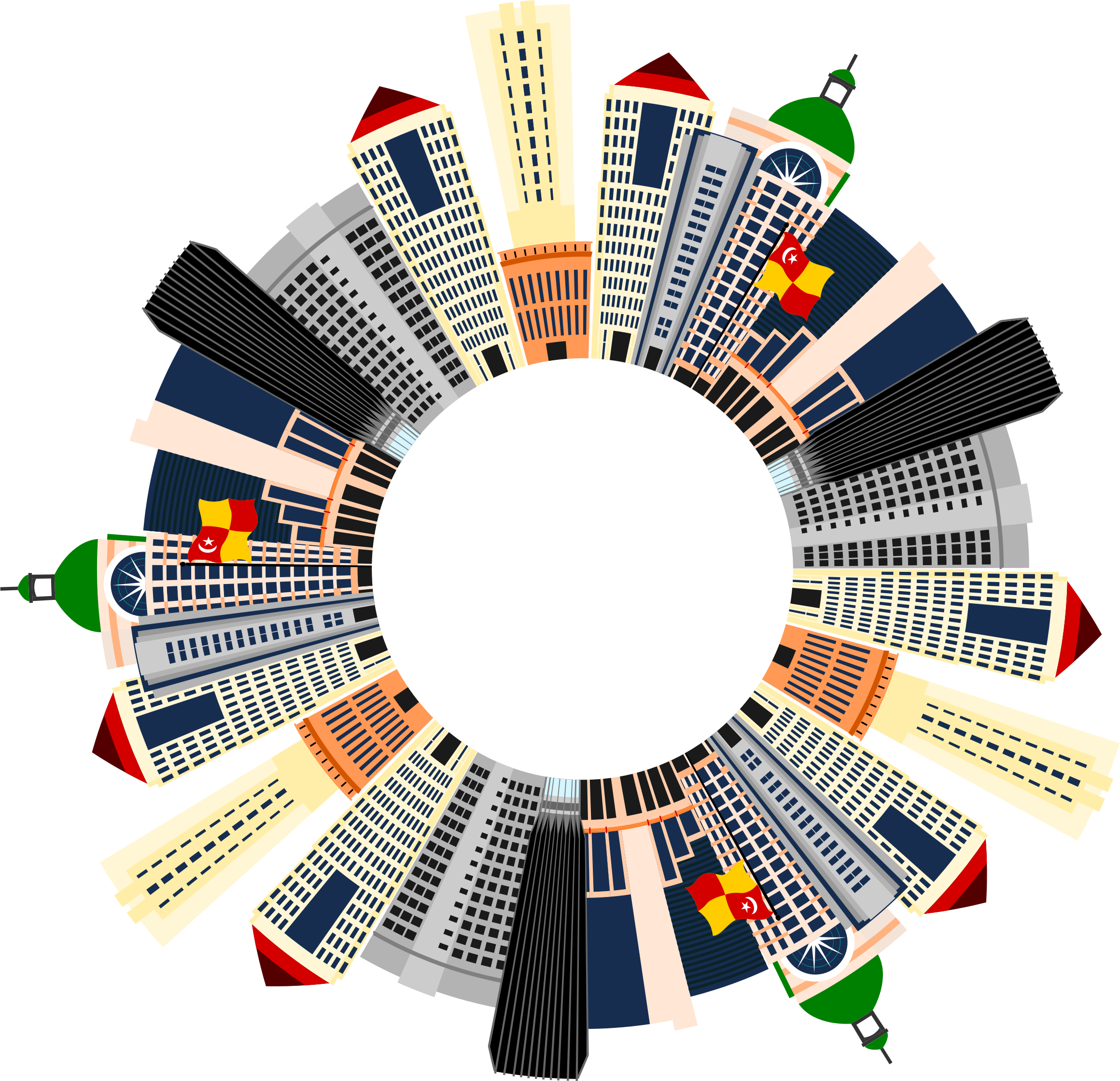 Circular Arrangementof World Skyscrapers