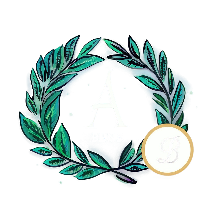 Circular Laurel Monogram Png Llh12