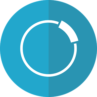 Circular Loading Icon Blue Background