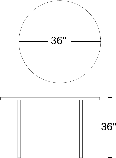 Circular Table Diagram36 Inches