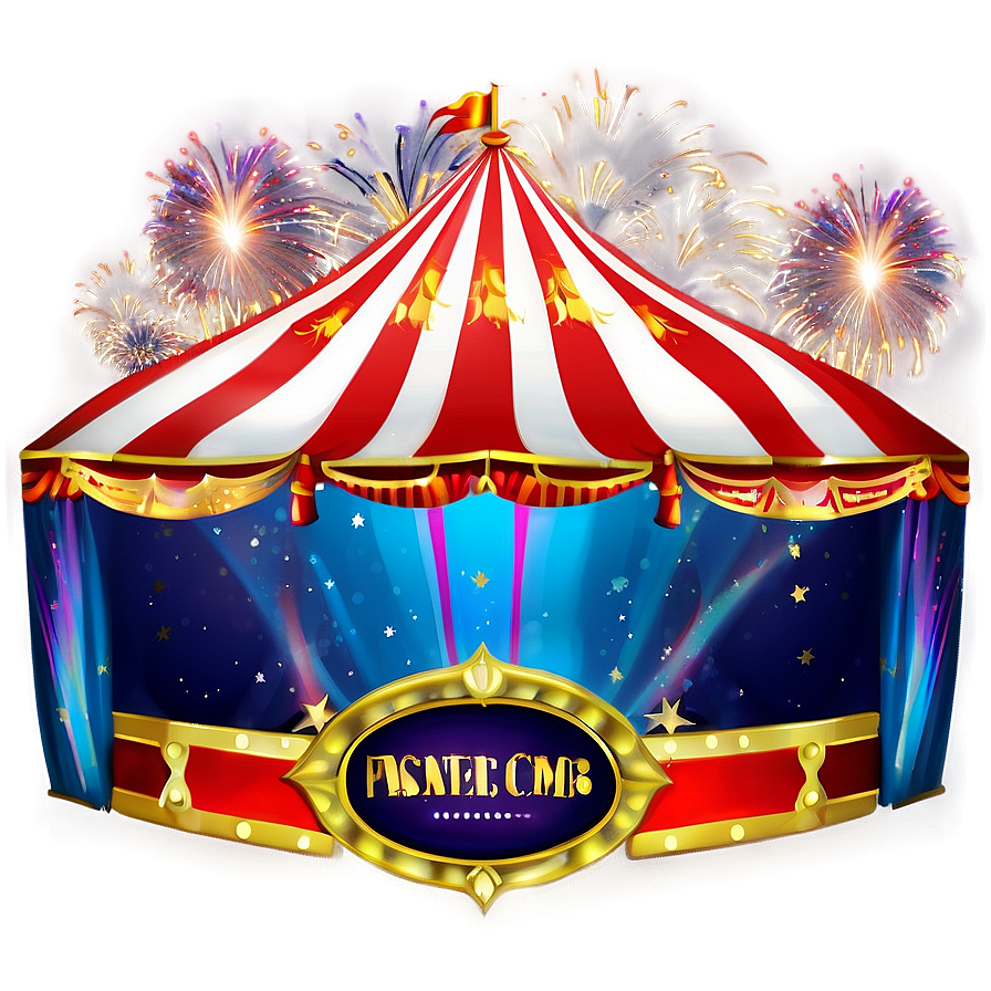 Circus Tent With Fireworks Png Eek