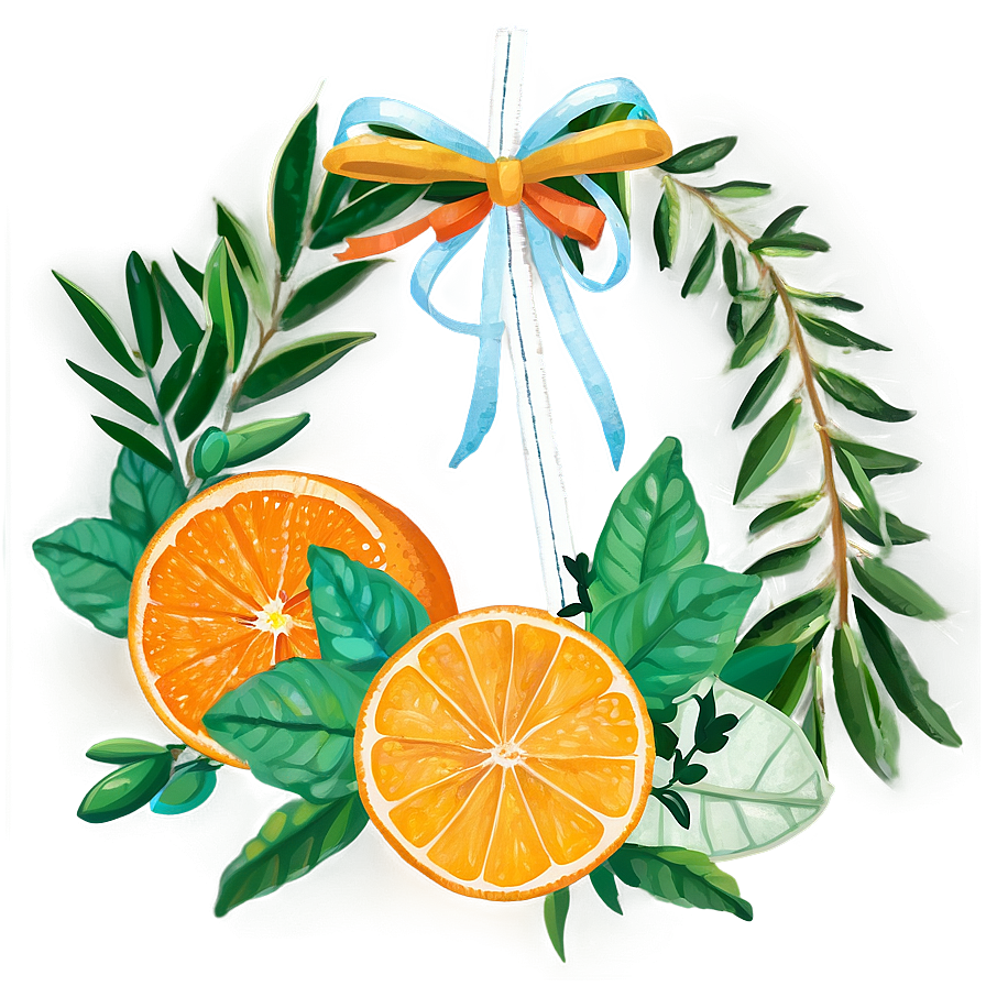 Citrus And Herb Kitchen Wreath Png Rjx