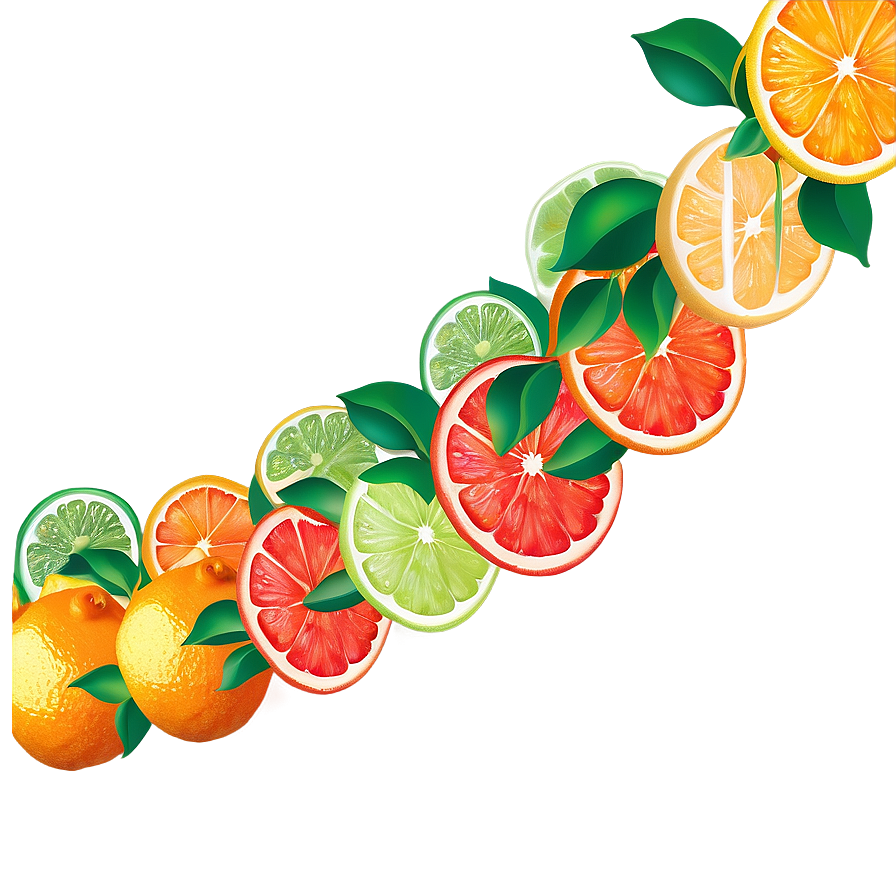 Citrus Fruit Garland Png Drf68