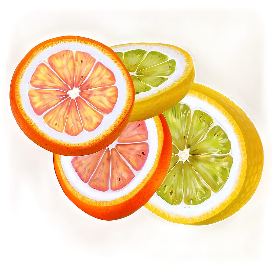 Citrus Fruit Slices Pattern Png Xhe39