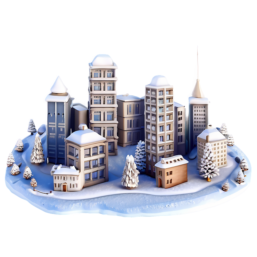 City In Winter Wonderland Png Pai16