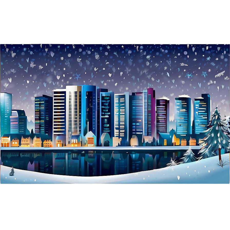 City In Winter Wonderland Png Qwh7